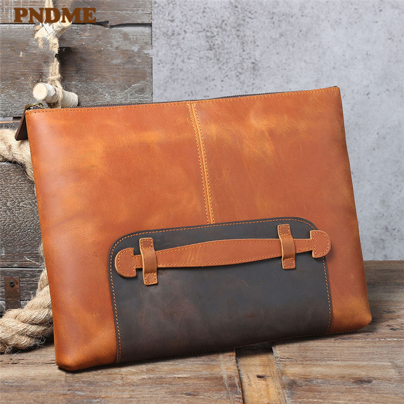 Leatherwork Designs - Винтажная мужская сумка-клатч из натуральной кожи